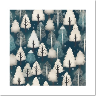 Chiyogami pattern, Japanese style trees Posters and Art